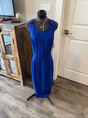 Vintage ronet Sleeveless Royal Blue Sheath Dress - size 8 (vintage size)